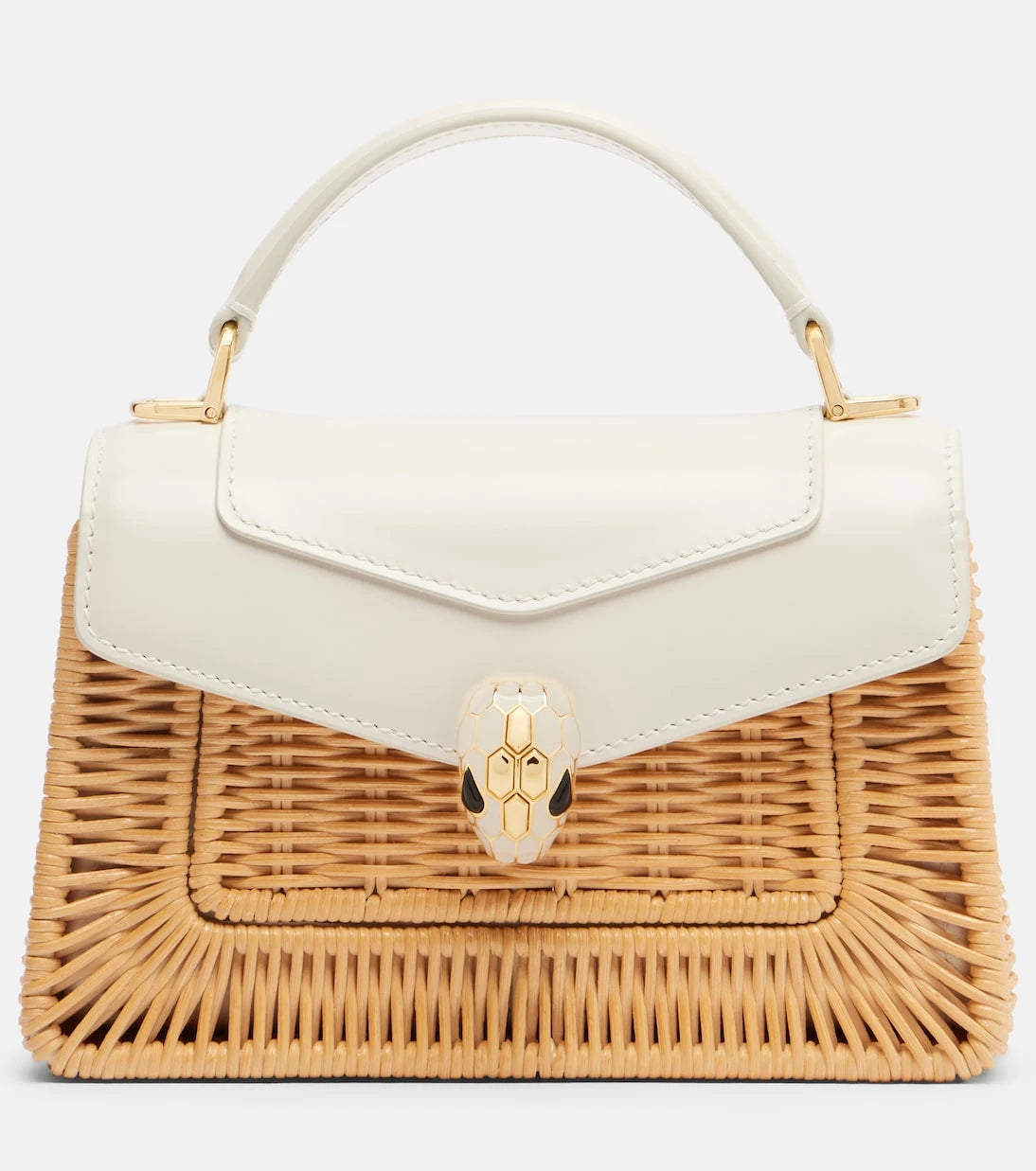 Bvlgari - Serpenti Forever Mini wicker top-handle bag
