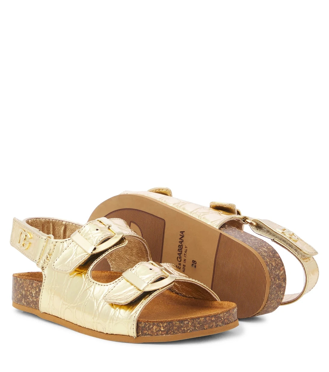 Dolce&Gabbana Kids - Metallic leather sandals