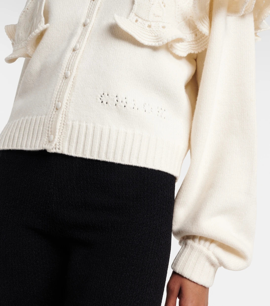Chloé - Ruffled wool and cashmere cardigan
