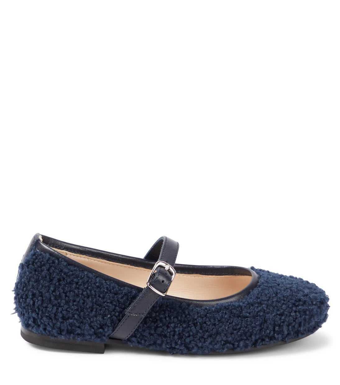 Il Gufo - Leather-trimmed faux shearling ballet flats