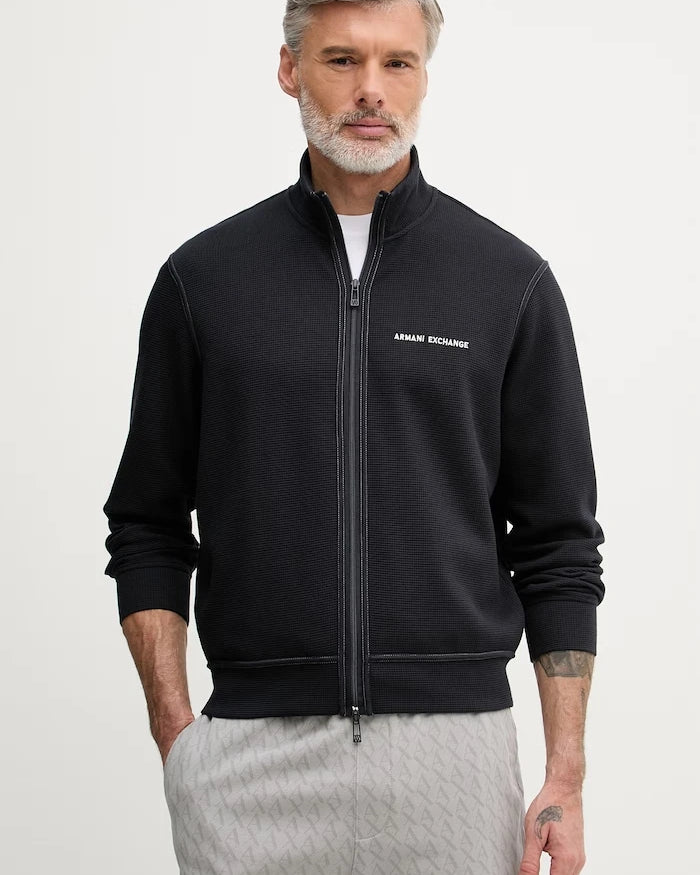 Armani Exchange erkek pamuk fermuarlı sweatshirt