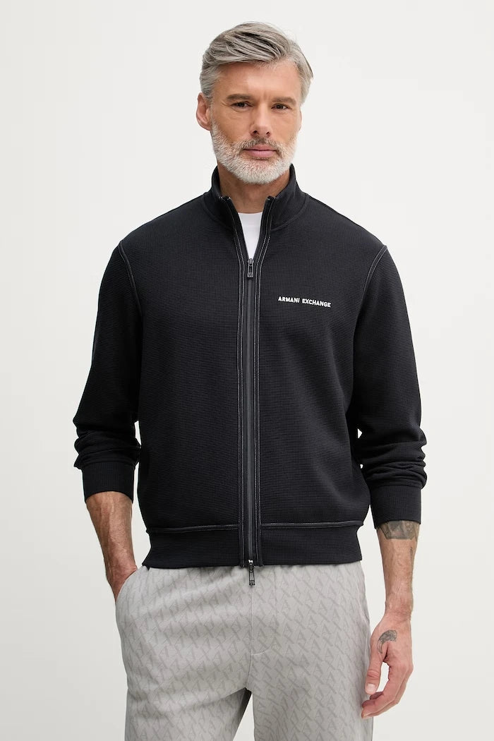 Armani Exchange erkek pamuk fermuarlı sweatshirt