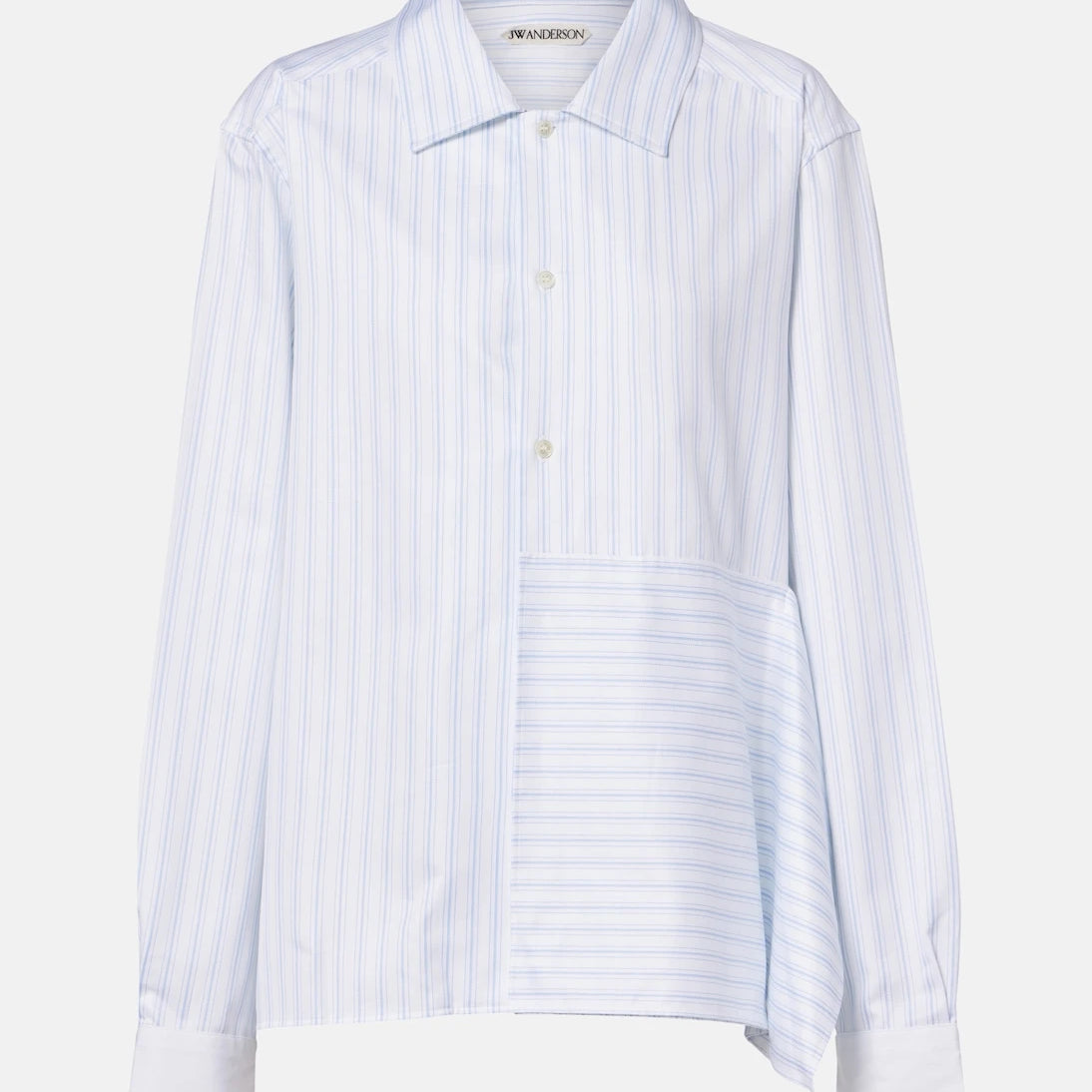 JW Anderson - Striped asymmetric cotton poplin shirt