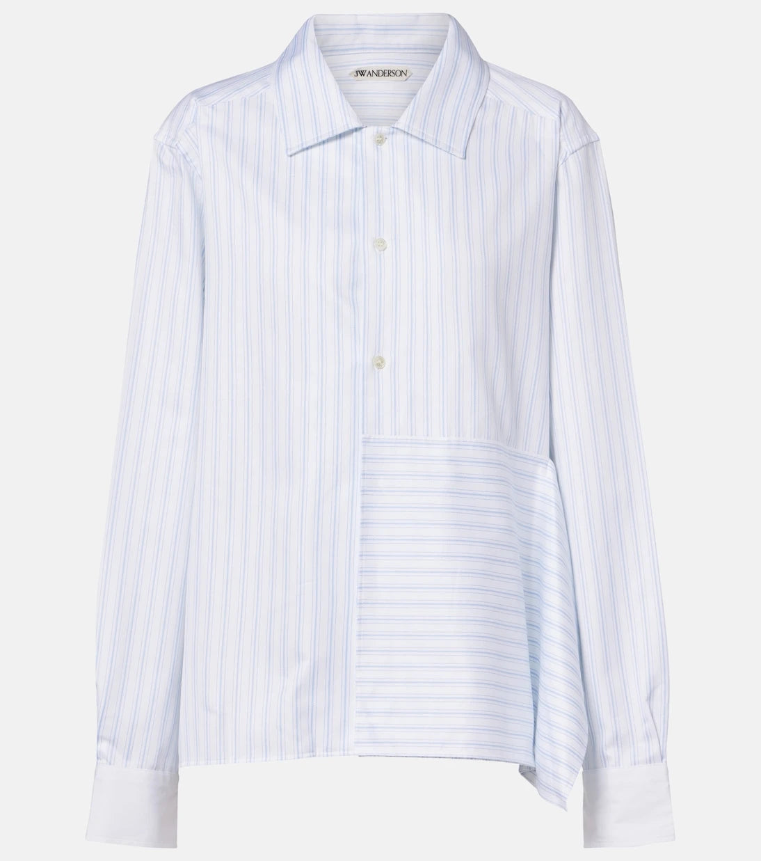 JW Anderson - Striped asymmetric cotton poplin shirt