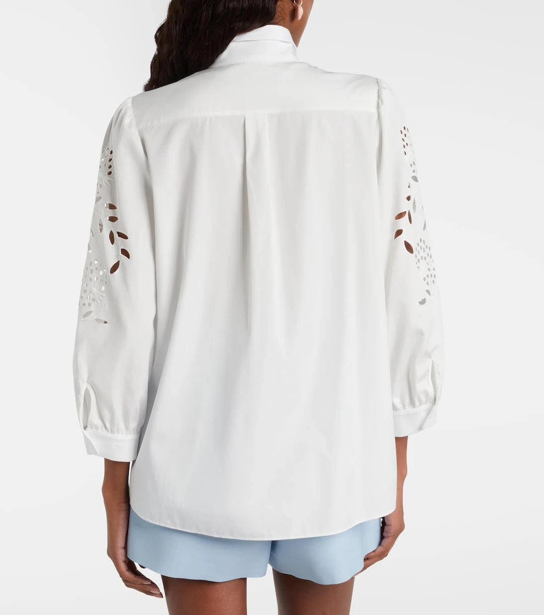 Valentino - Embroidered cotton poplin blouse