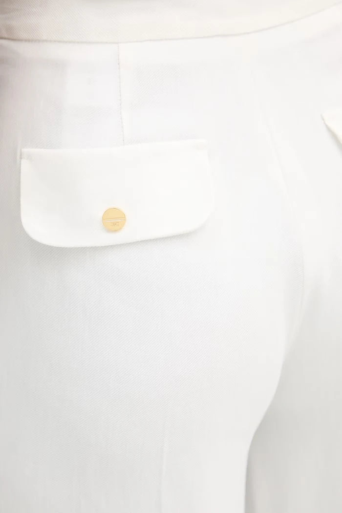Elisabetta Franchi resmi kadın keten pantolon