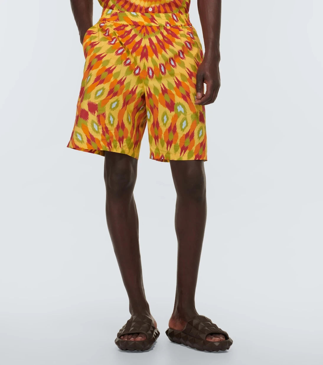 Valentino - Printed silk and cotton Bermuda shorts