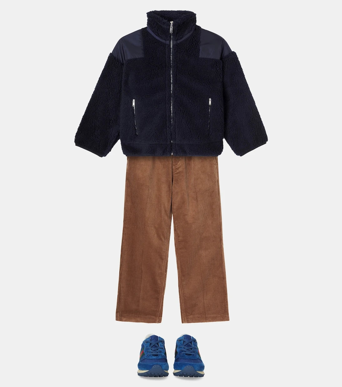 Gucci Kids - حذاء سنيكرز ويب سترايب جي جي قماش وجلد سويدي