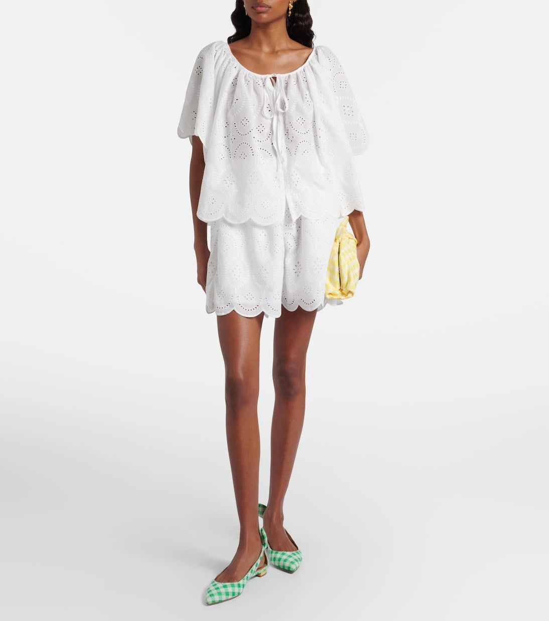 Aquazzura - Bow Tie bow-detail checked ballet flats