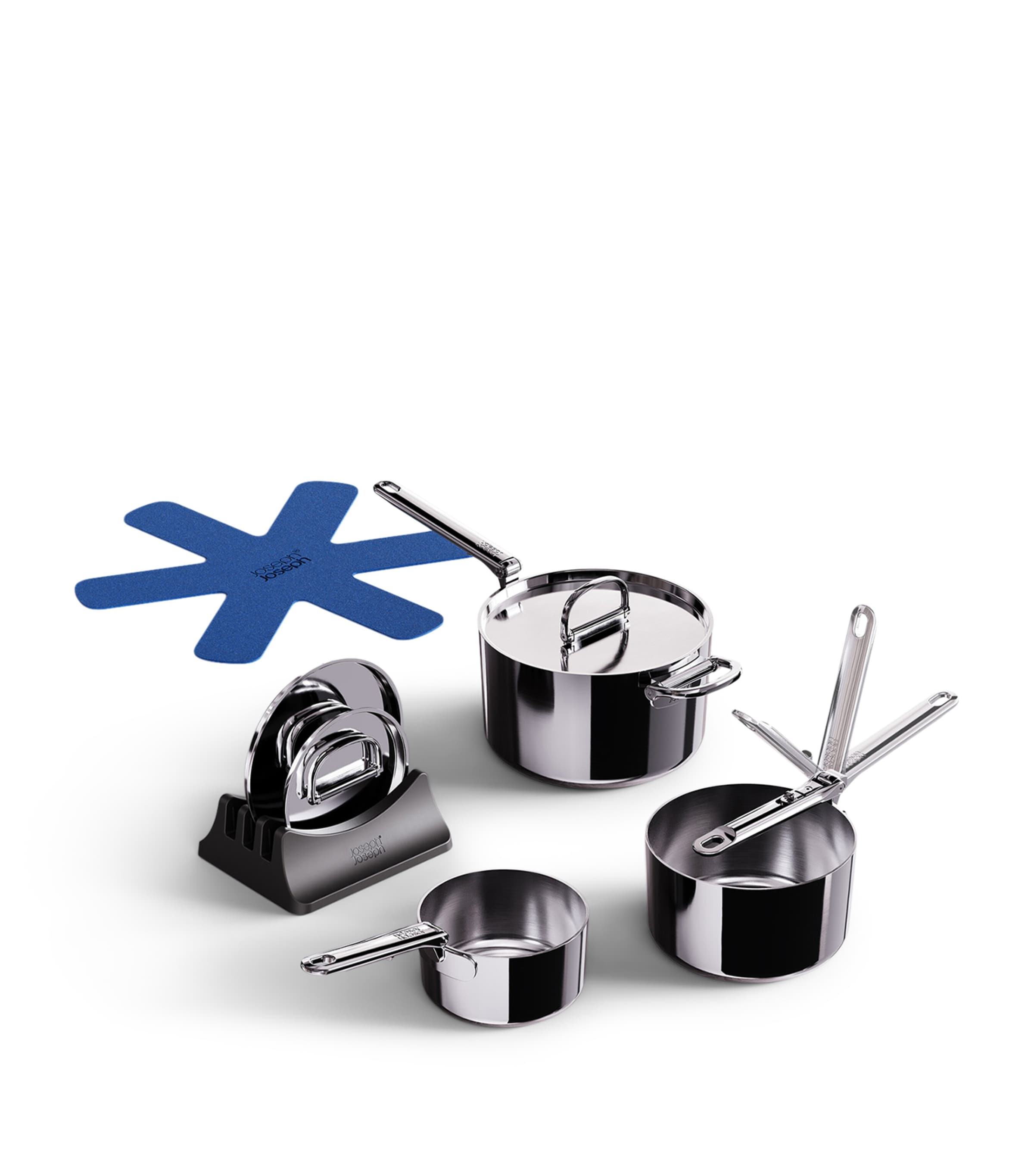 Joseph Joseph Space Steel Folding-Handle 3-Piece Saucepan Set