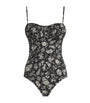 Ulla Johnson Black Ruched Floral Dalila Swimsuit