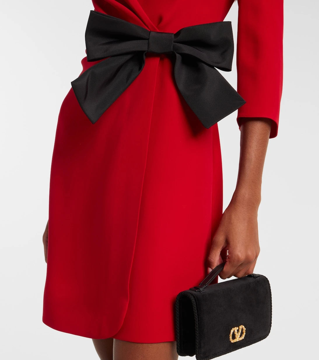Valentino - Bow-detail silk minidress