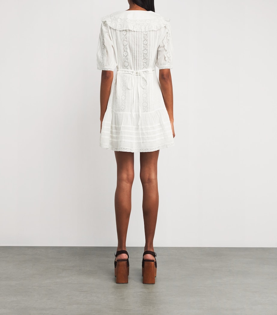 White Cotton Dove Mini Dress