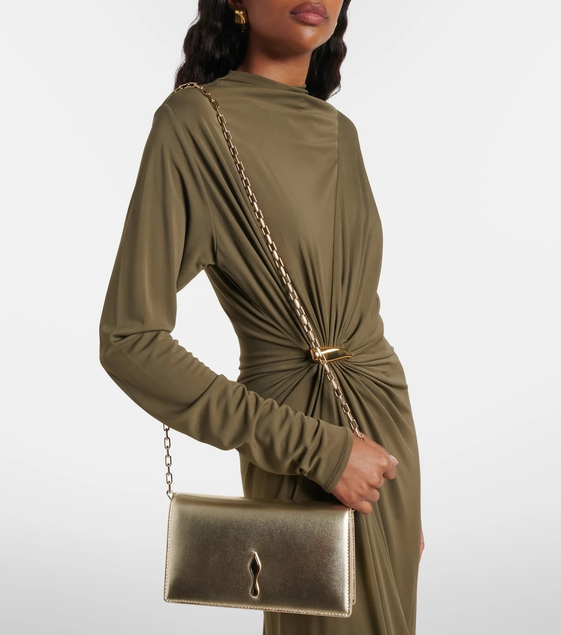 Christian Louboutin - Bettina Small metallic leather clutch