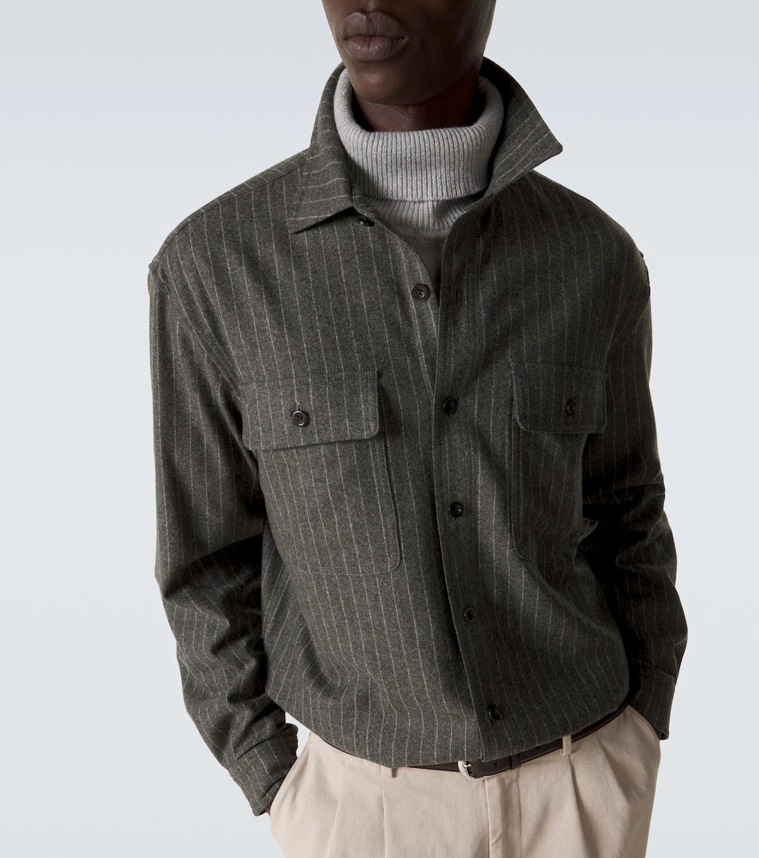 Ralph Lauren Purple Label - Pinstripe wool shirt