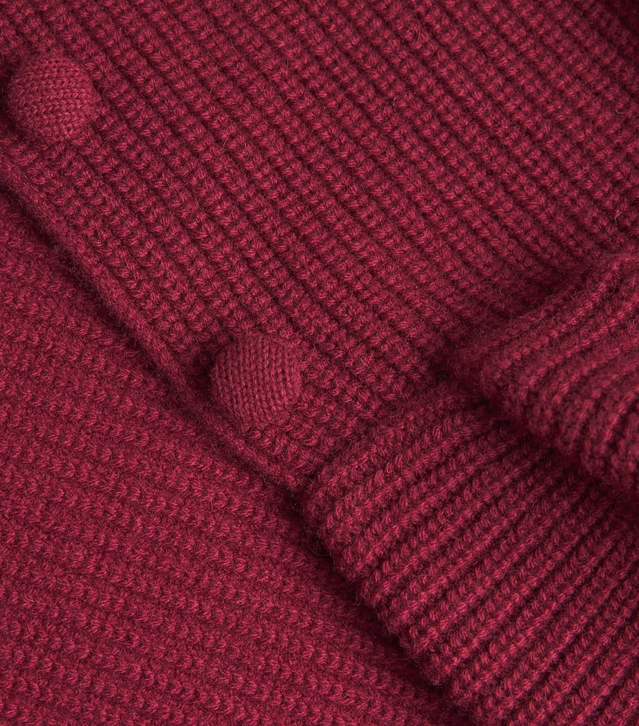 Burgundy Cashmere Peplum Cardigan