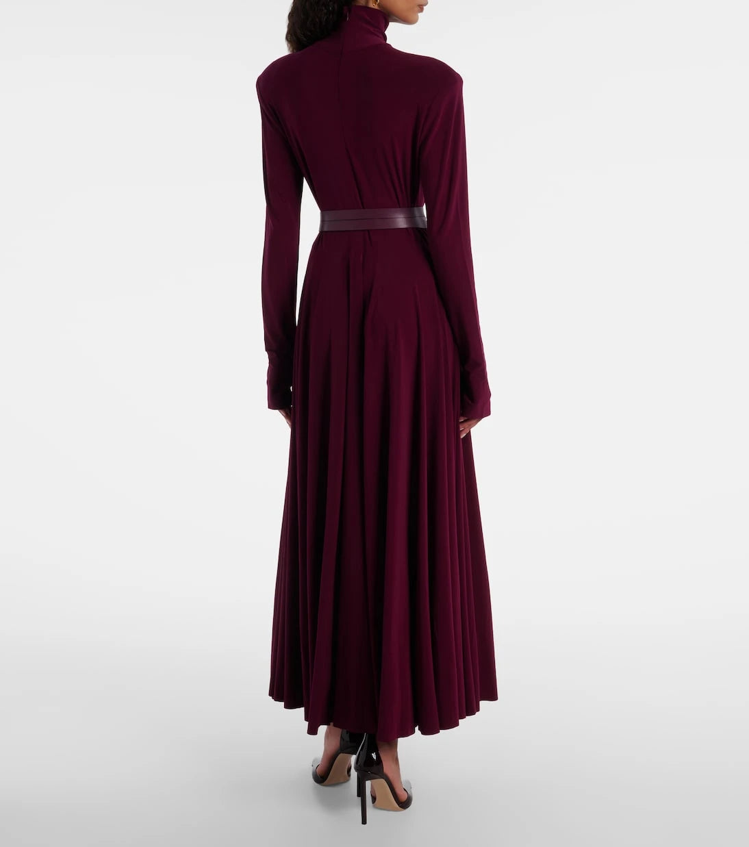 Norma Kamali - Pleated turtleneck maxi dress