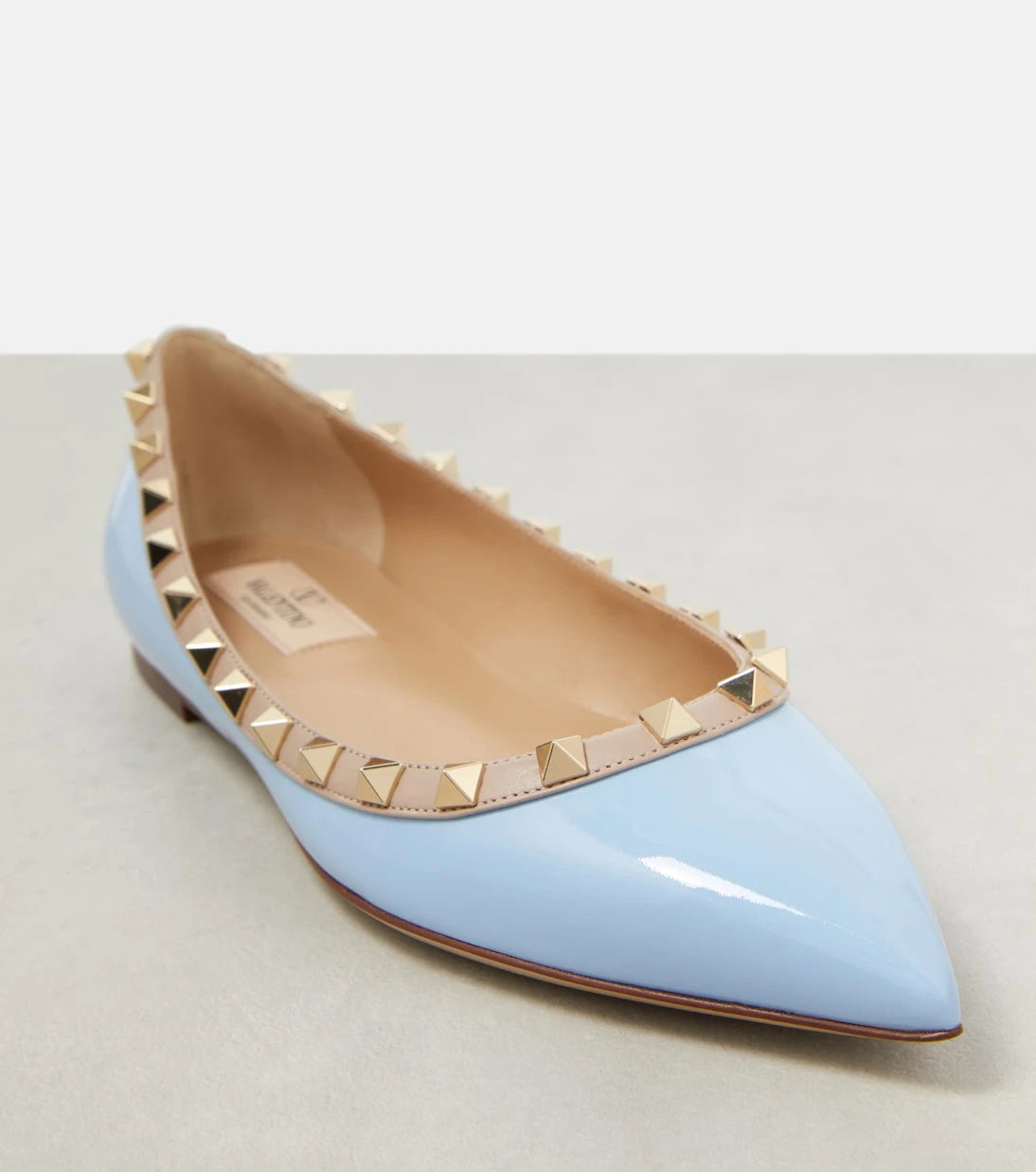 Valentino Garavani - Rockstud patent leather ballet flats