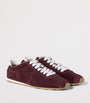 Burgundy Suede Plume Sneakers