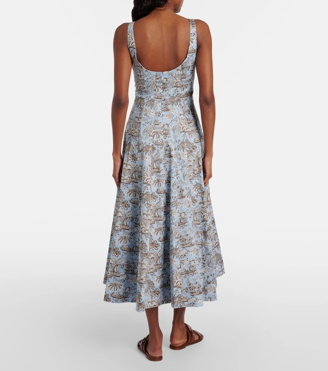 Staud - Wells floral cotton poplin midi dress