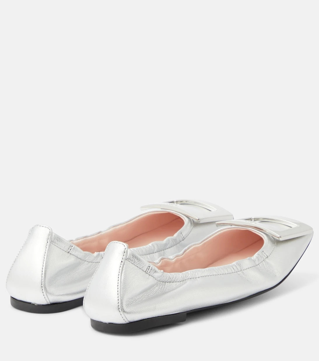 Roger Vivier - Viv' Pockette metallic leather ballet flats