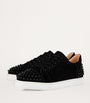 Christian Louboutin Black Vieira 2 Spikes Suede Low-Top Sneakers