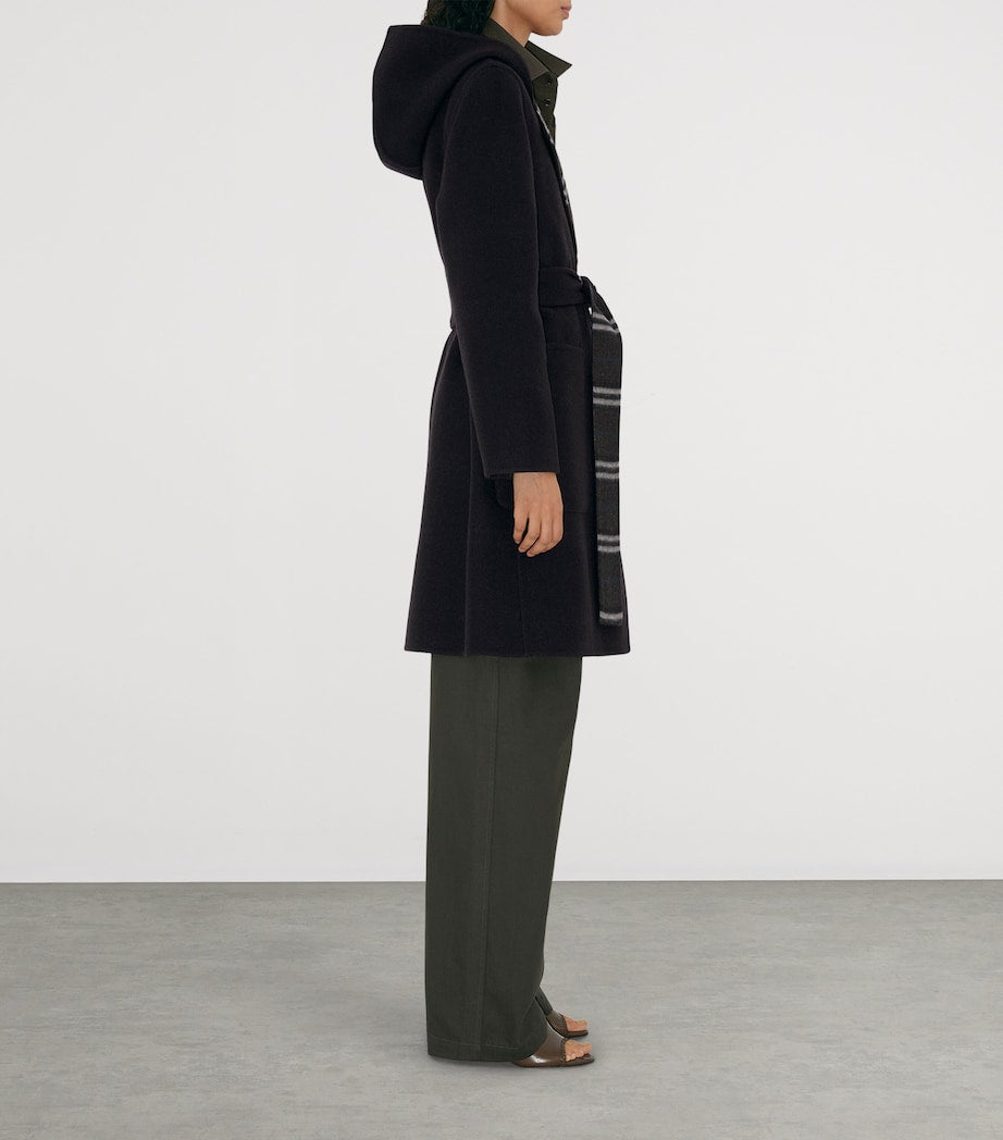 Burberry Wool Reversible Hooded Wrap Coat
