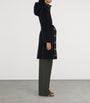 Burberry Black Wool Reversible Hooded Wrap Coat