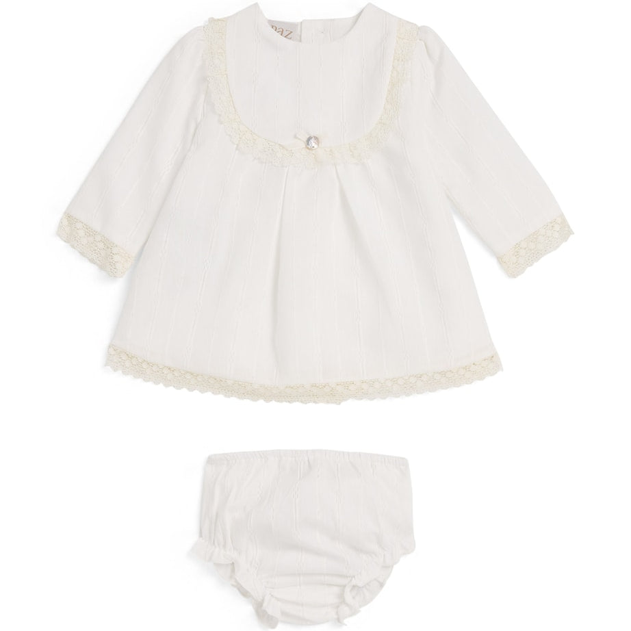 Cotton-Blend Lace Dress and Bloomers Set (1-24 Months)