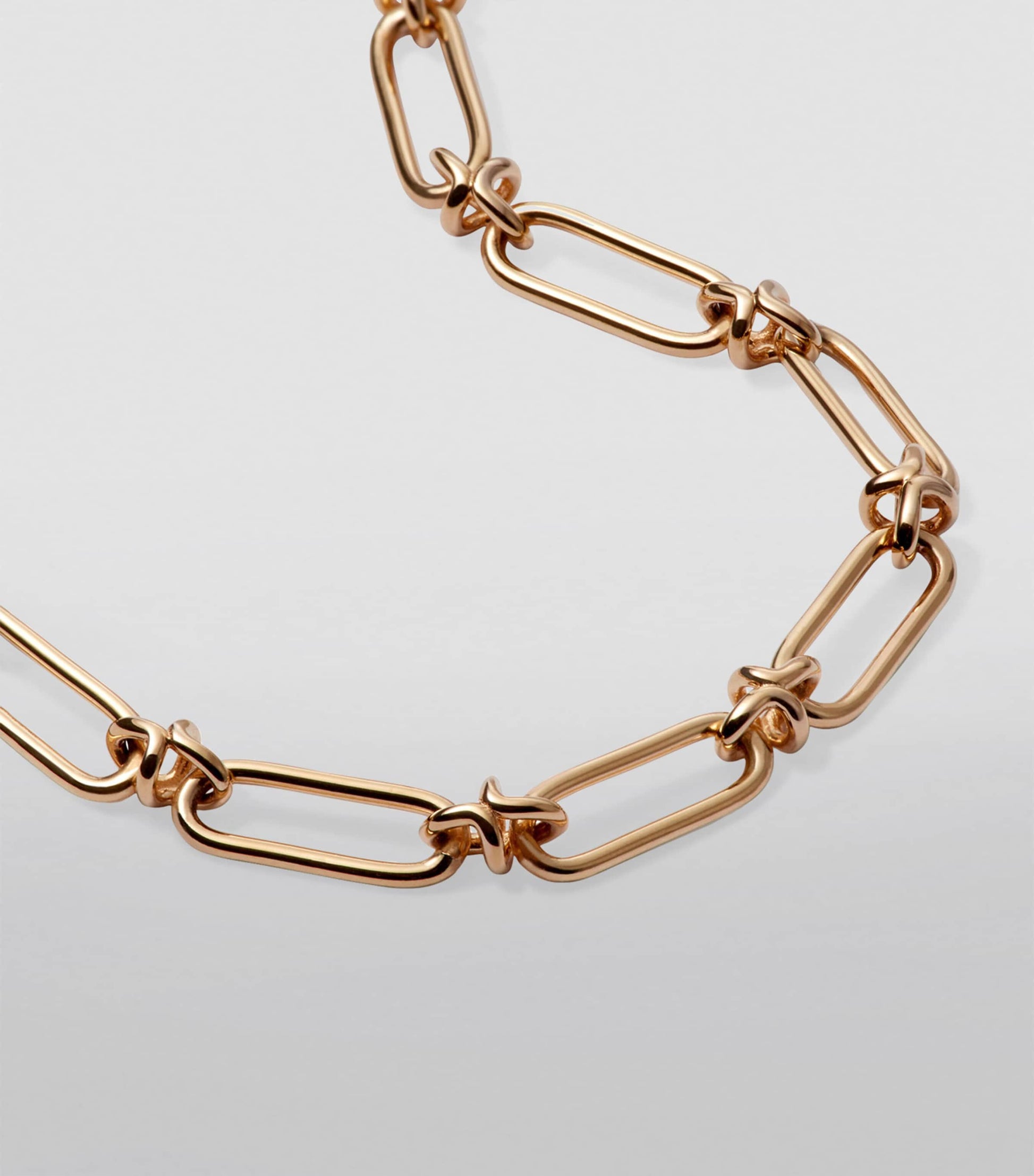 Yellow Gold Knuckle Classic Link Chain Necklace
