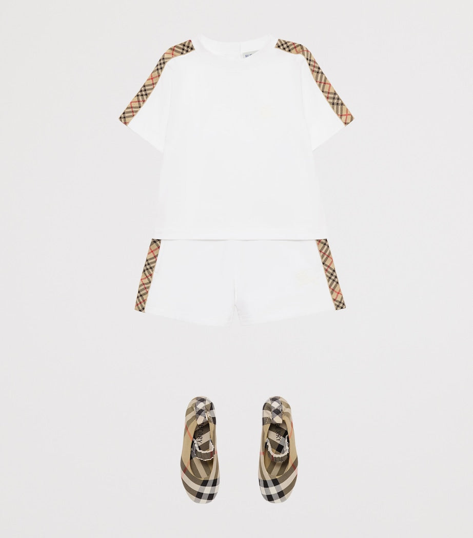 Burberry Kids Cotton Check-Trim T-Shirt (6-24 Months)