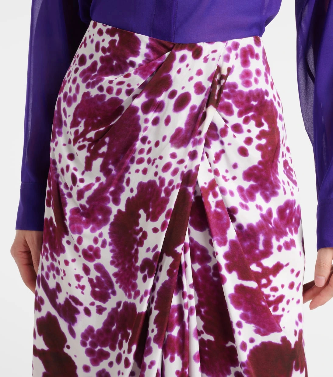 Dries Van Noten - Gathered midi skirt