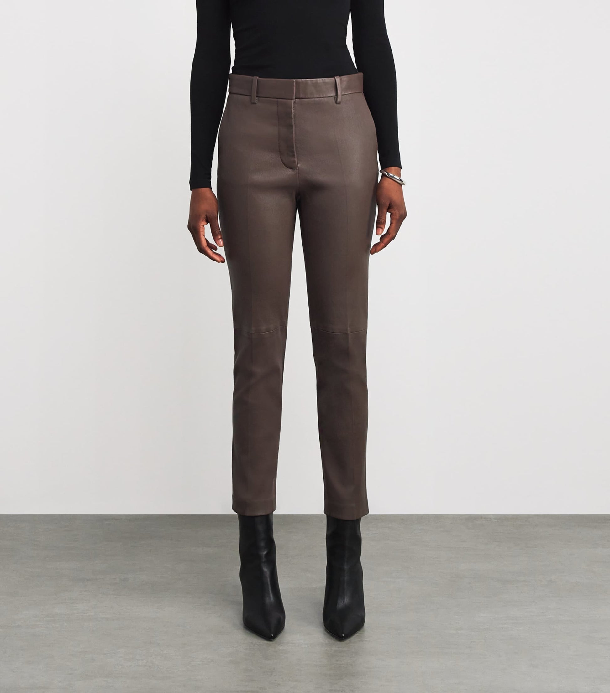 Joseph Brown Leather Coleman Trousers
