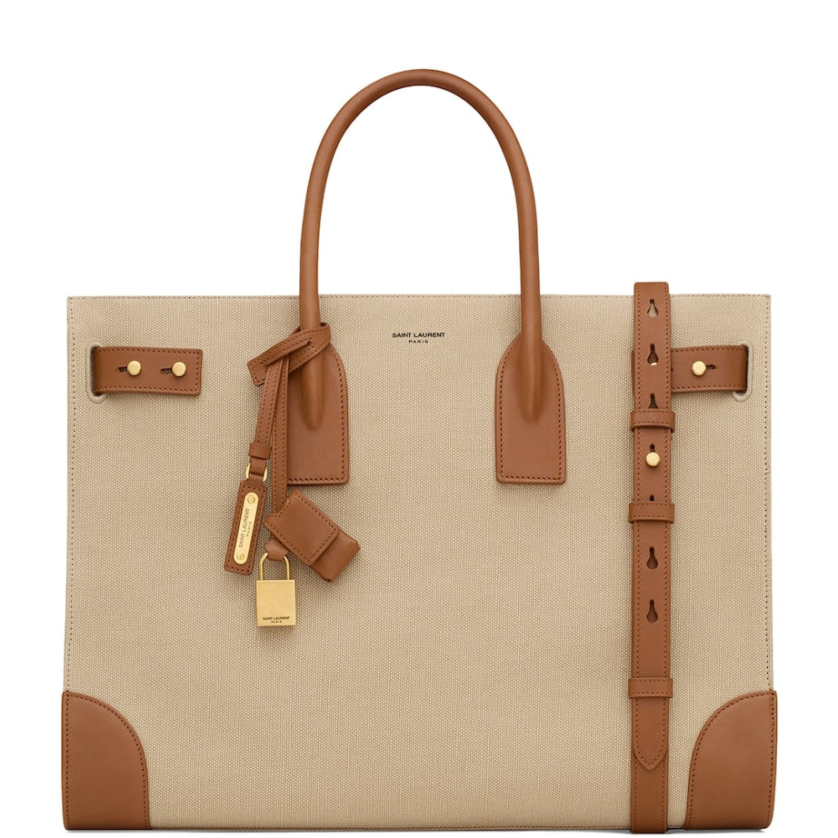 Saint Laurent Canvas Sac Du Jour Tote Bag