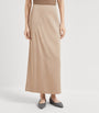 Brown Satin Maxi Skirt