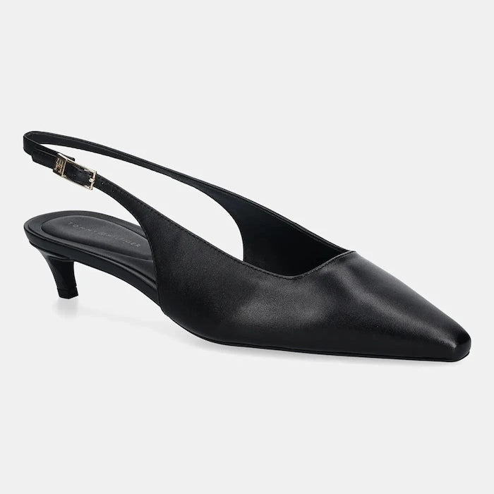 Кожени обувки с тънък ток Tommy Hilfiger TH BUCKLE SLINGBACK LOW PUMP