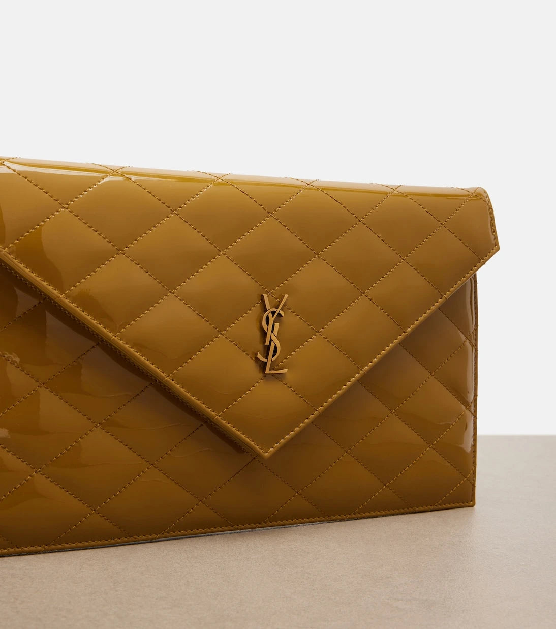 Saint Laurent - Paris quilted patent leather pouch
