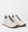 Brunello Cucinelli White Suede Technical Sneakers