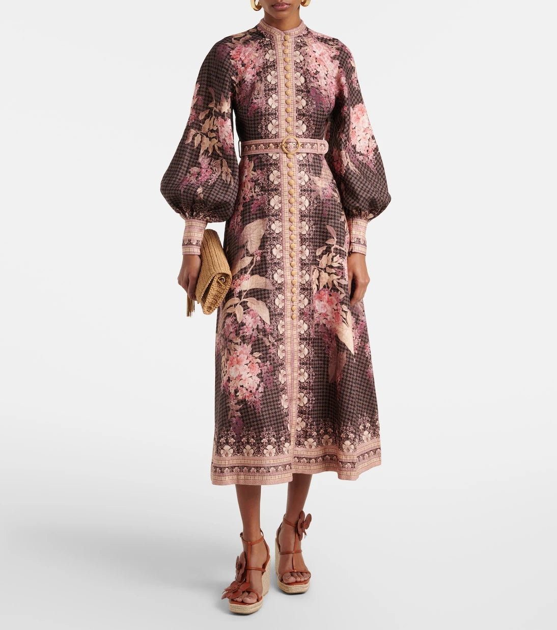 Zimmermann - Illuminate floral linen midi dress