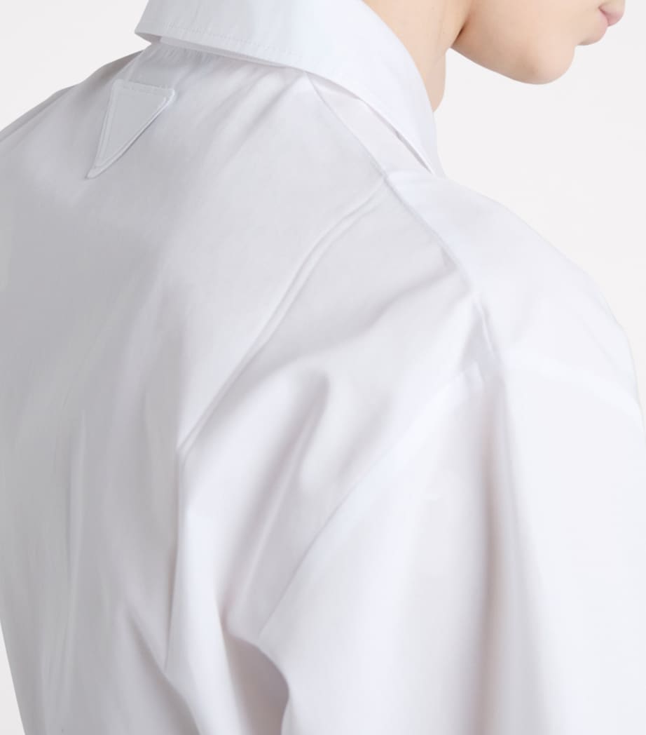 Prada White Cotton Poplin Mini Shirt Dress