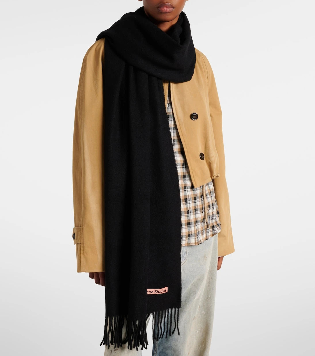 Acne Studios - Canada Narrow fringed cashmere scarf