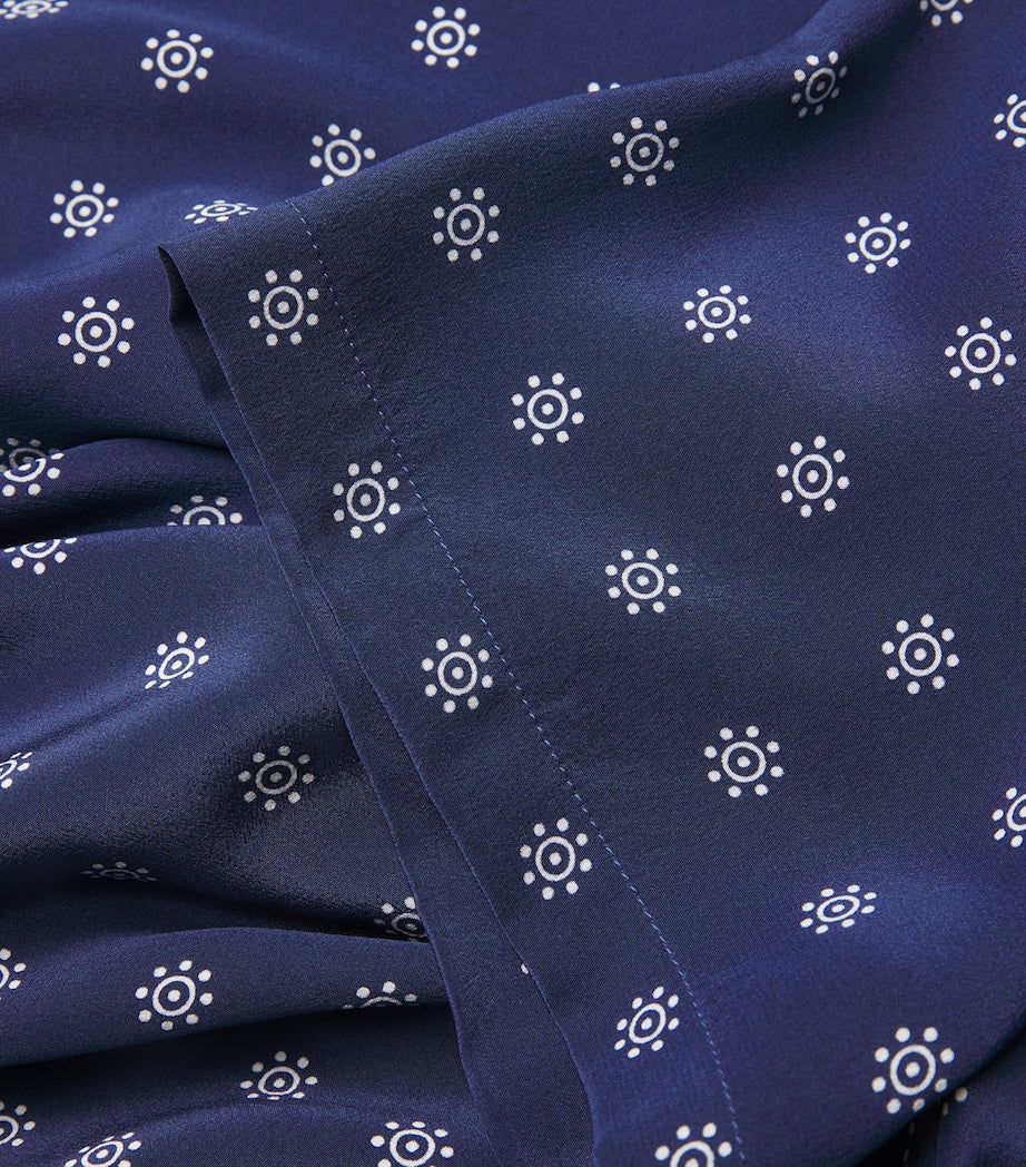 Weekend Max Mara Blue Silk Printed Maxi Dress