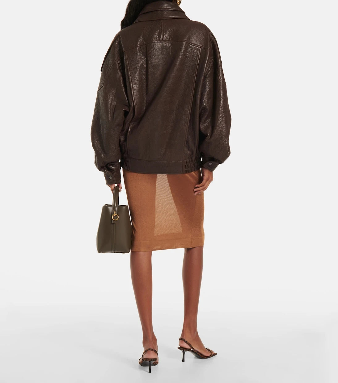 Saint Laurent - Oversized leather bomber jacket