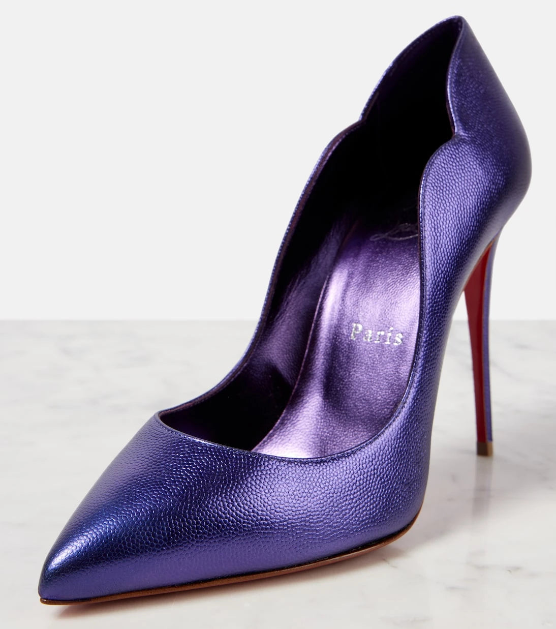 Christian Louboutin - Hot Chick 100 metallic leather pumps