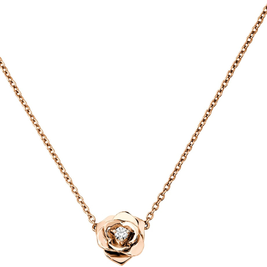 Piaget Rose Gold and Diamond Rose Pendant Necklace