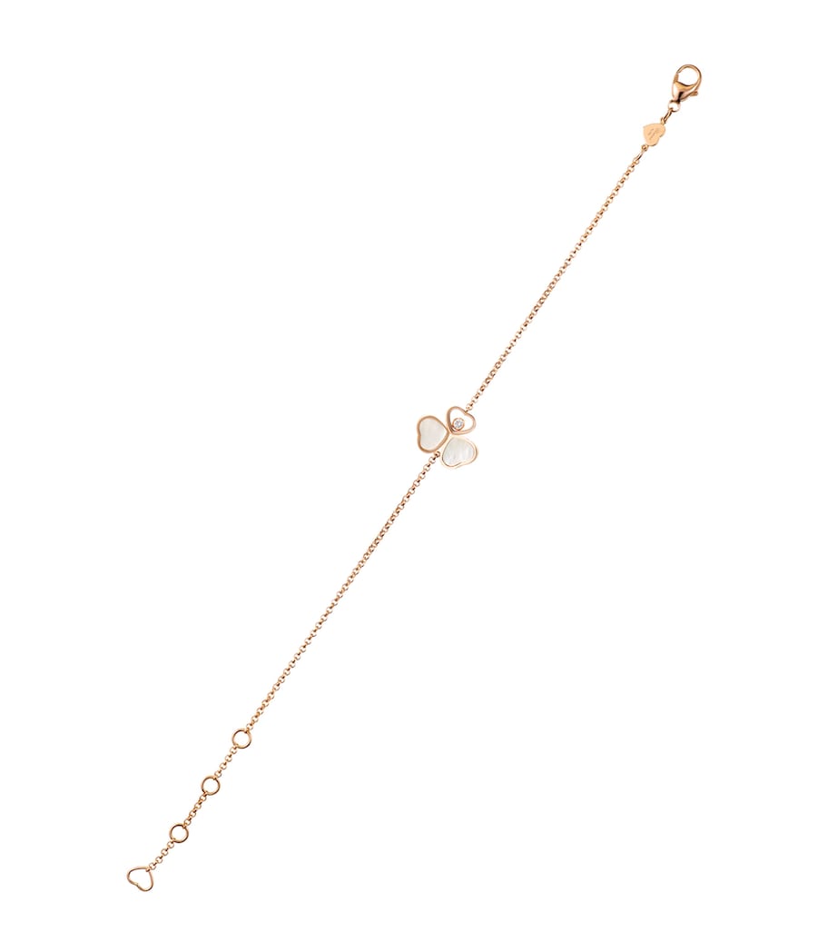 Rose Gold, Diamond and Mother-of-Pearl Happy Hearts Bracelet 18K ROSE GOLD
