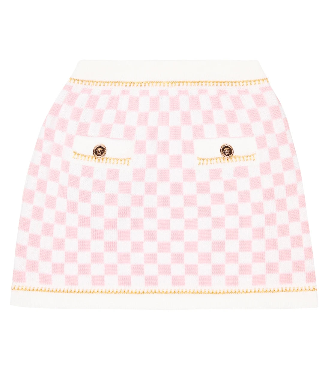 Versace Kids - Medusa checked wool skirt
