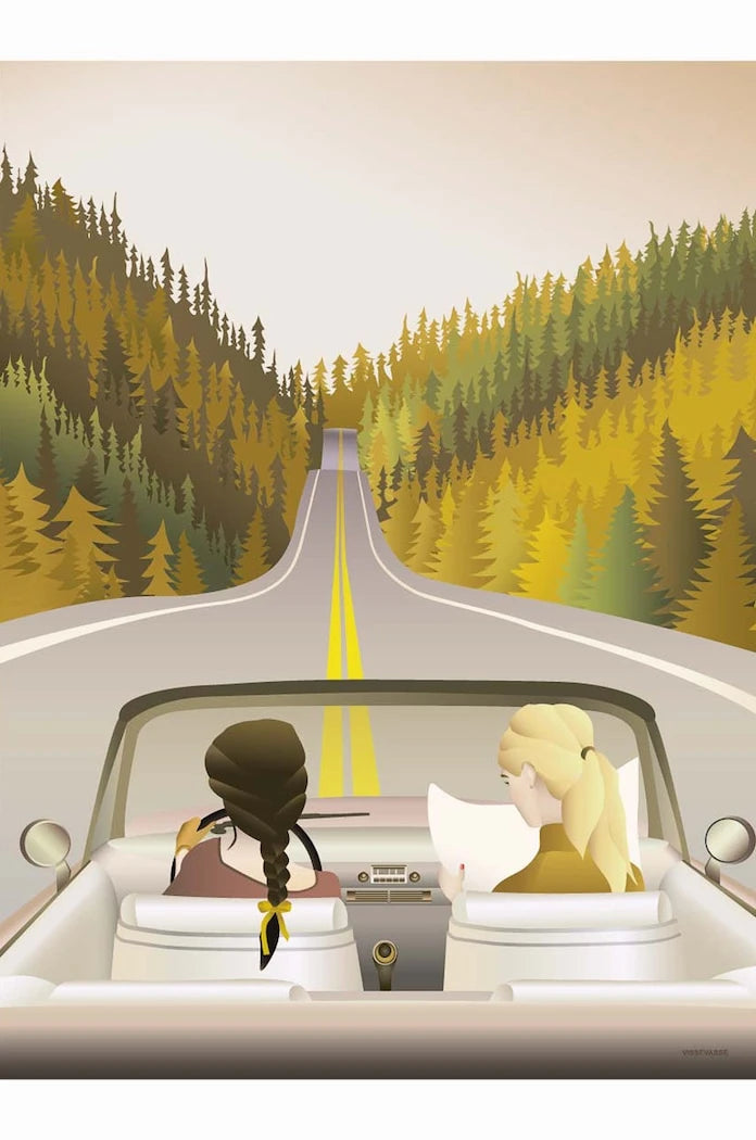 Vissevasse Постер Road Trip 50x70 cm