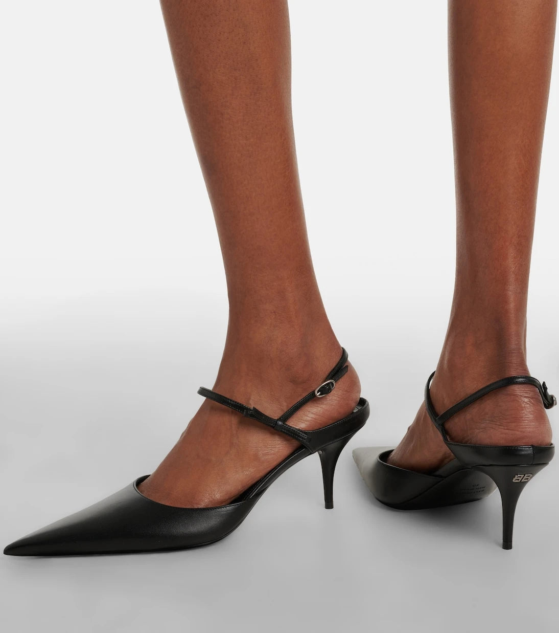 Balenciaga - Avenue Bow leather slingback pumps