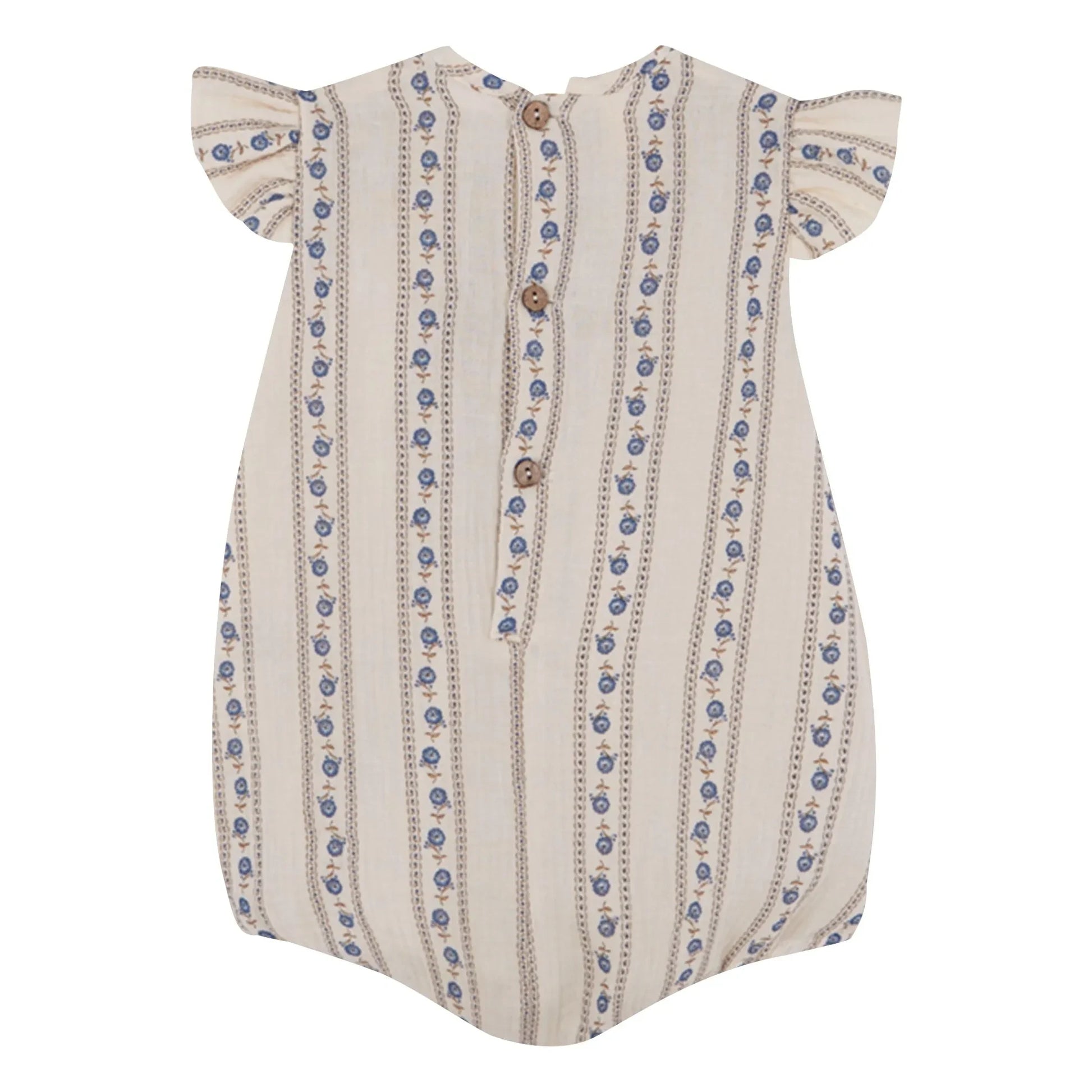 birinit - Ruffled romper Sariñena Flowers Organic Cotton | Ivory